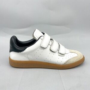 Isabel Marant Beth Sneakers Womens 37 7 White Leather Gum Sole Casual Shoes Chic